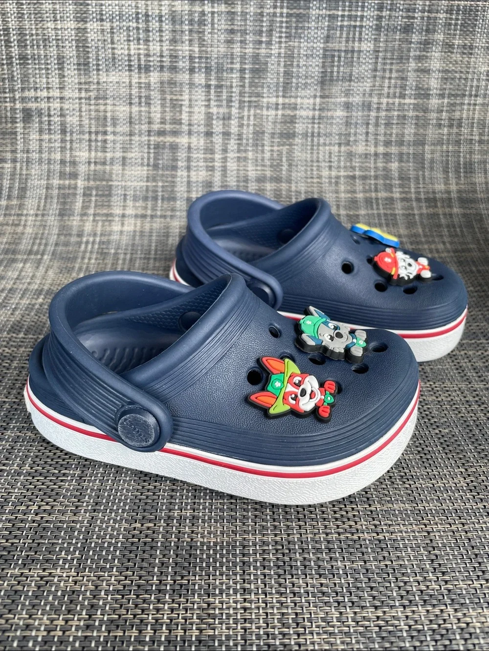 CROCS Kids Off Court Clogs in Navy-White-Red Slip-on Sandals Shoes Infant 6
